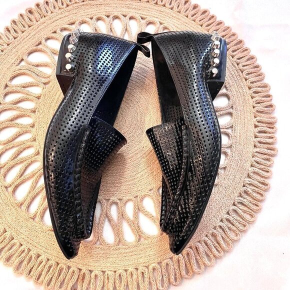 Jeffrey Campbell Barnett Black Loafers Patent Pointed Toe Size 7.5 - Picture 3 of 9